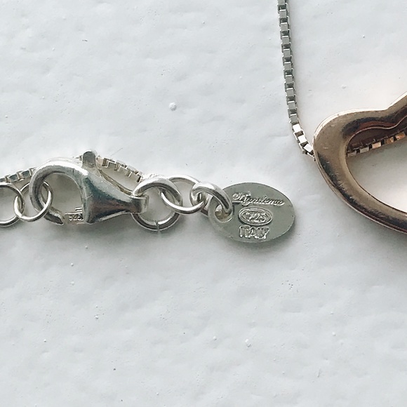 925 Sterling Silver Heart Necklace Dyadema Italy - Picture 13 of 15